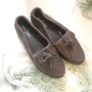 Vintage Minnetonka Moccasins Loafer Brown Leather Size 9